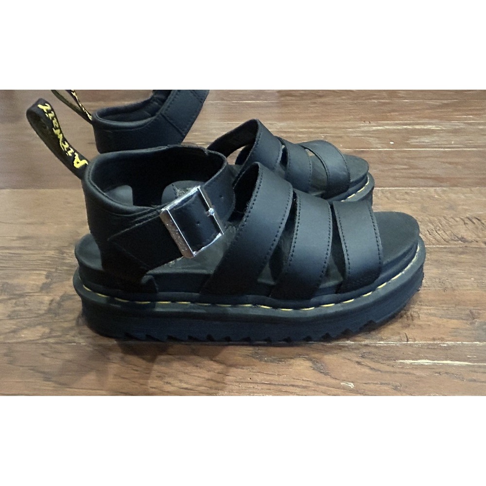 Dr Martens Blaire Sandals Women's Size 6 Black Leather Platform Strappy  90s